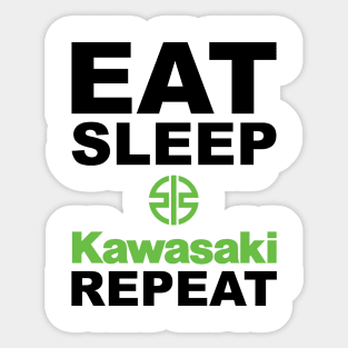 Eat Sleep Kawasaki Repeat Sticker